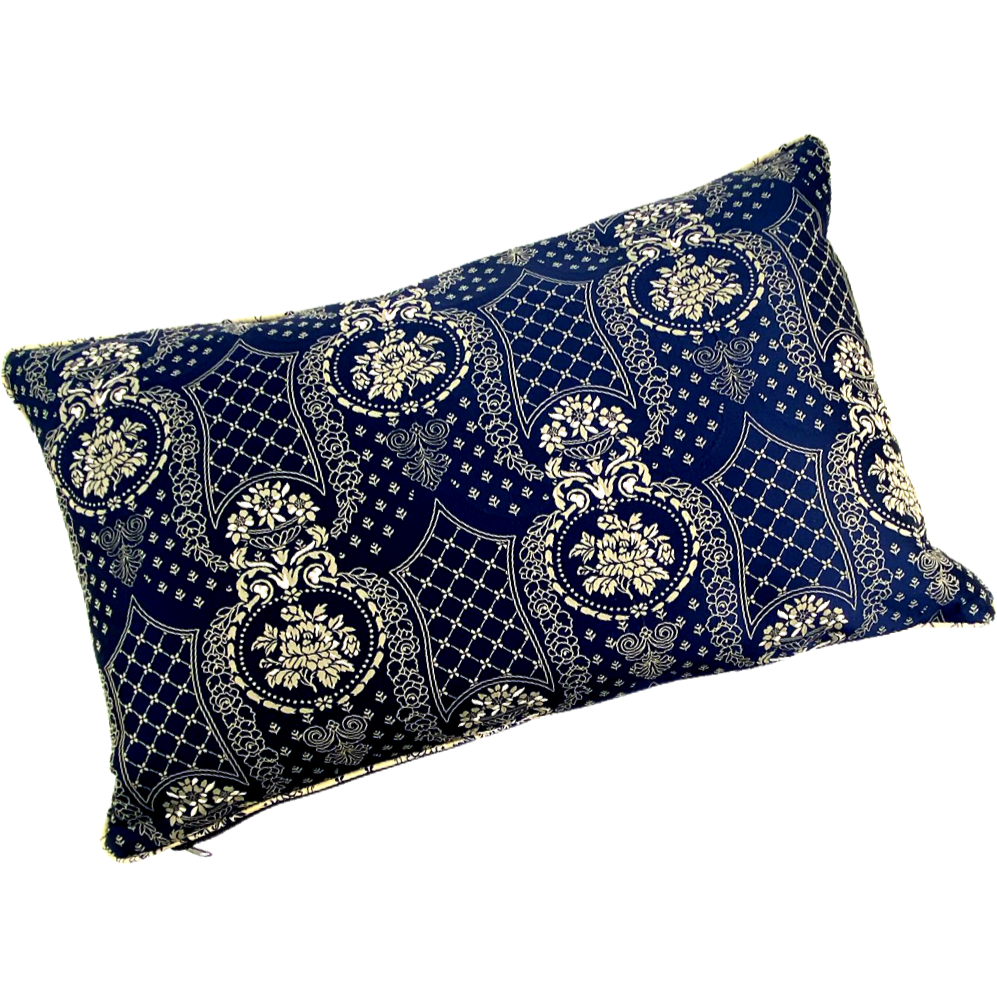 Home  - Blue Embroidered Cushion