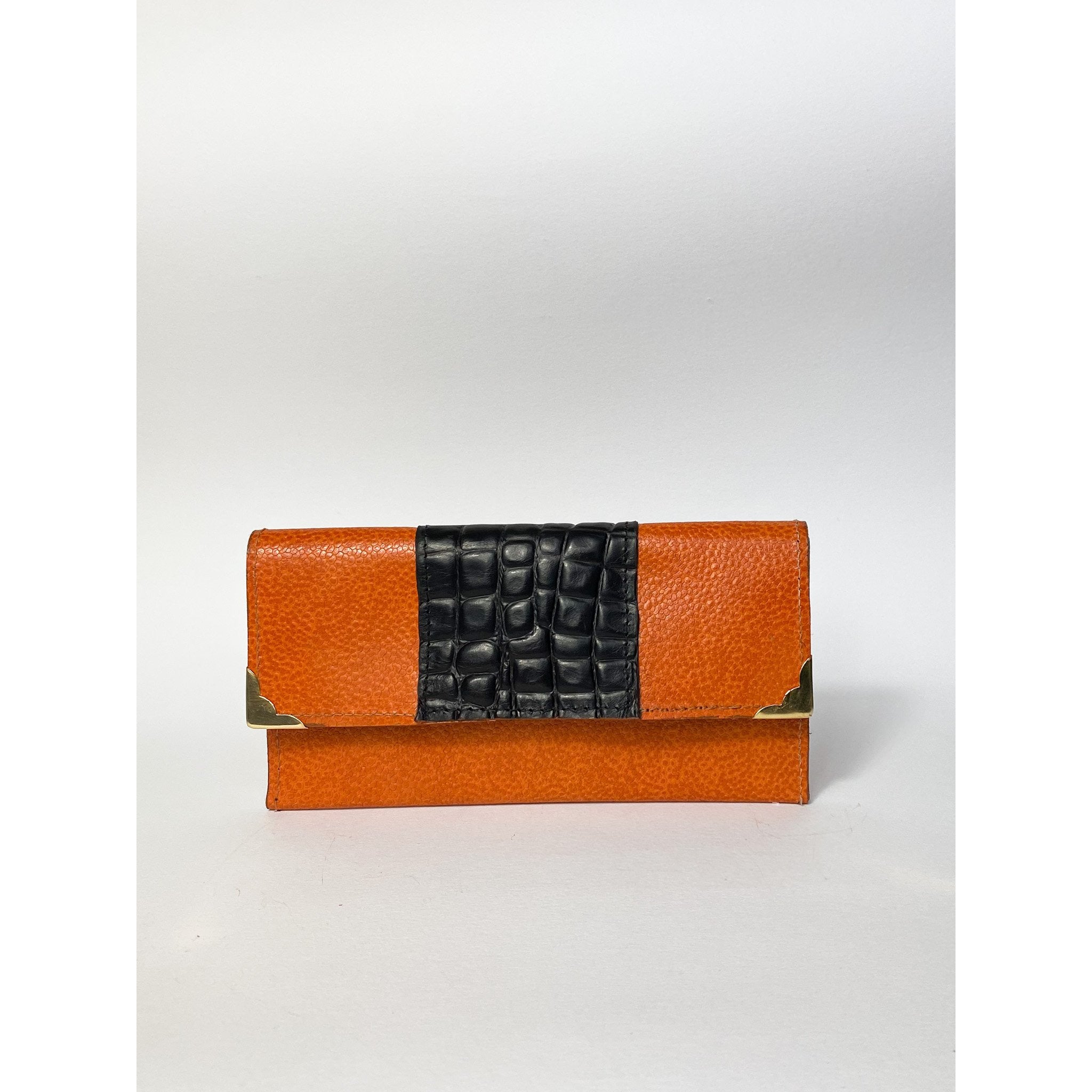 Orange And Brown Wallet - Large
